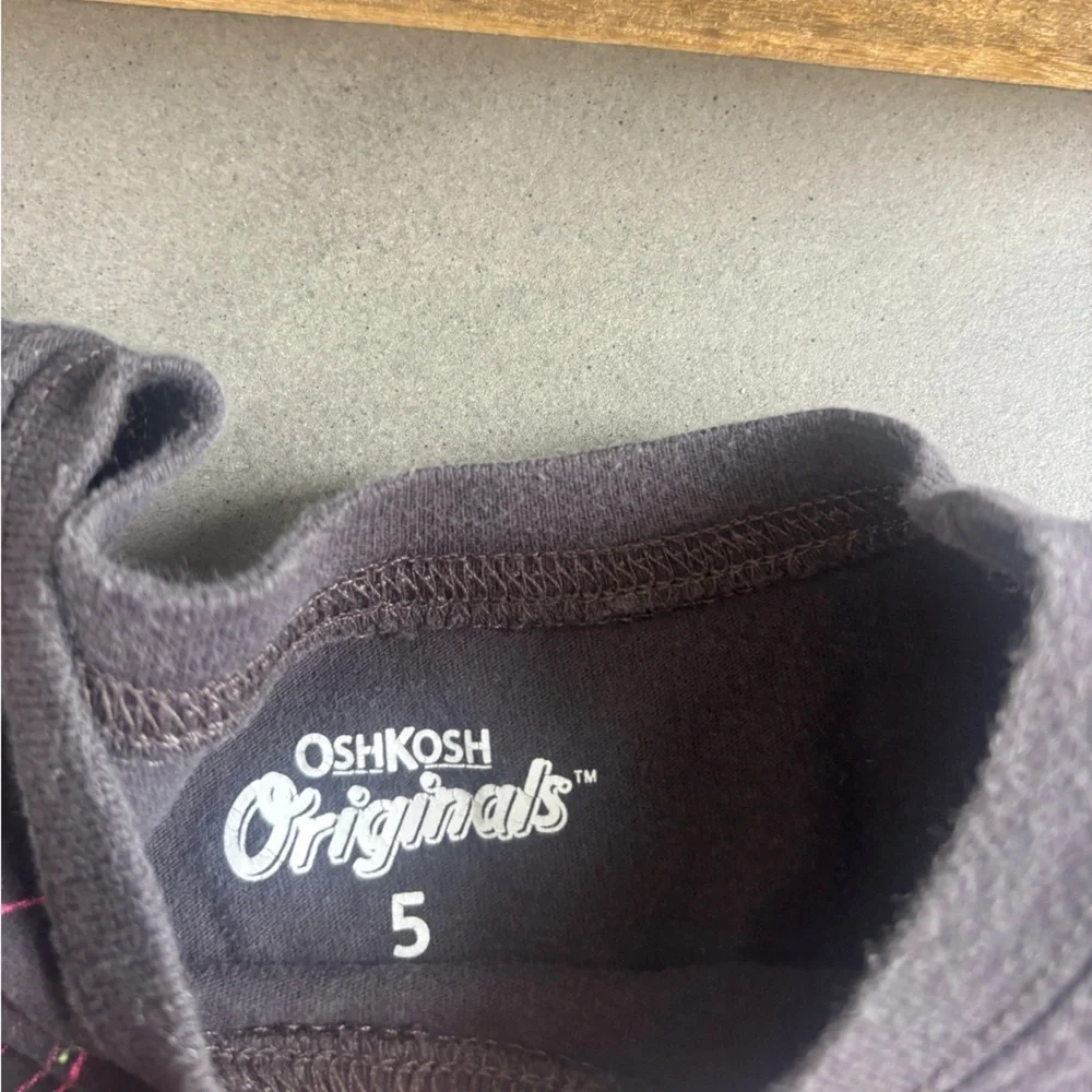 OshKosh B'gosh Black Dinosaur Graphic Long Sleeve Tee Size 5
